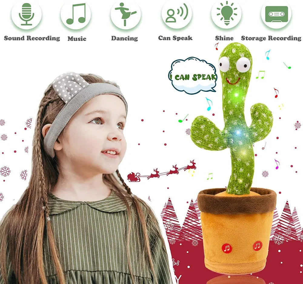 Cute Dancing & Talking Cactus Toy – Singing, Recording & Dancing Plush for Kids