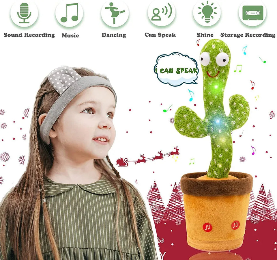 Cute Dancing & Talking Cactus Toy – Singing, Recording & Dancing Plush for Kids
