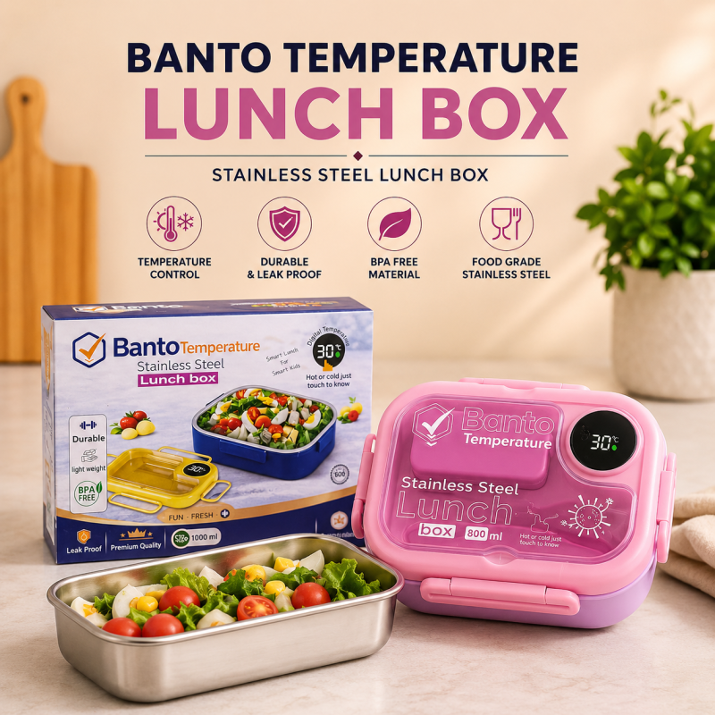 Banto Temperature Lunch Box – Stainless Steel Smart Insulated Food Container