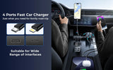 Multi-Port 120W Retractable USB-C Car Charger for Mobile Devices