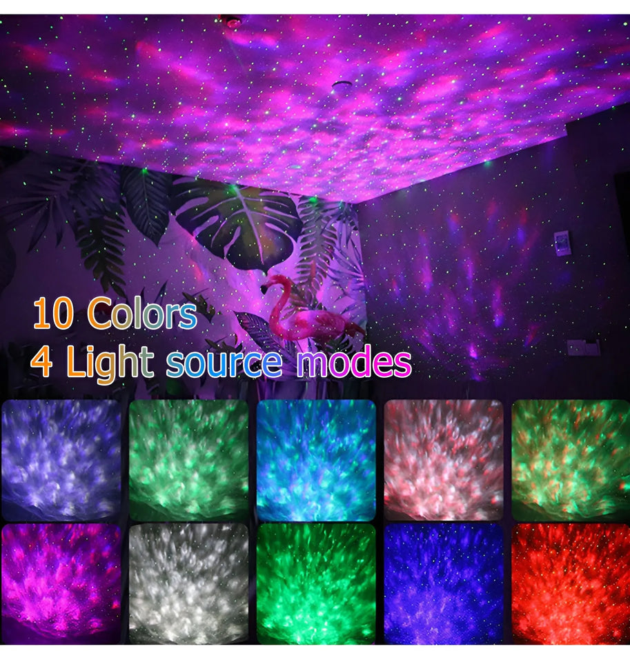 LED Galaxy Starry Sky Projector Night Light with Bluetooth Speaker