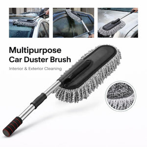 Car Duster Exterior Scratch Free Microfiber Car Cleaning Brush, Extendable Handle Pollen and Dust Brush for Truck, SUV, Vehicles and Home Cleaning