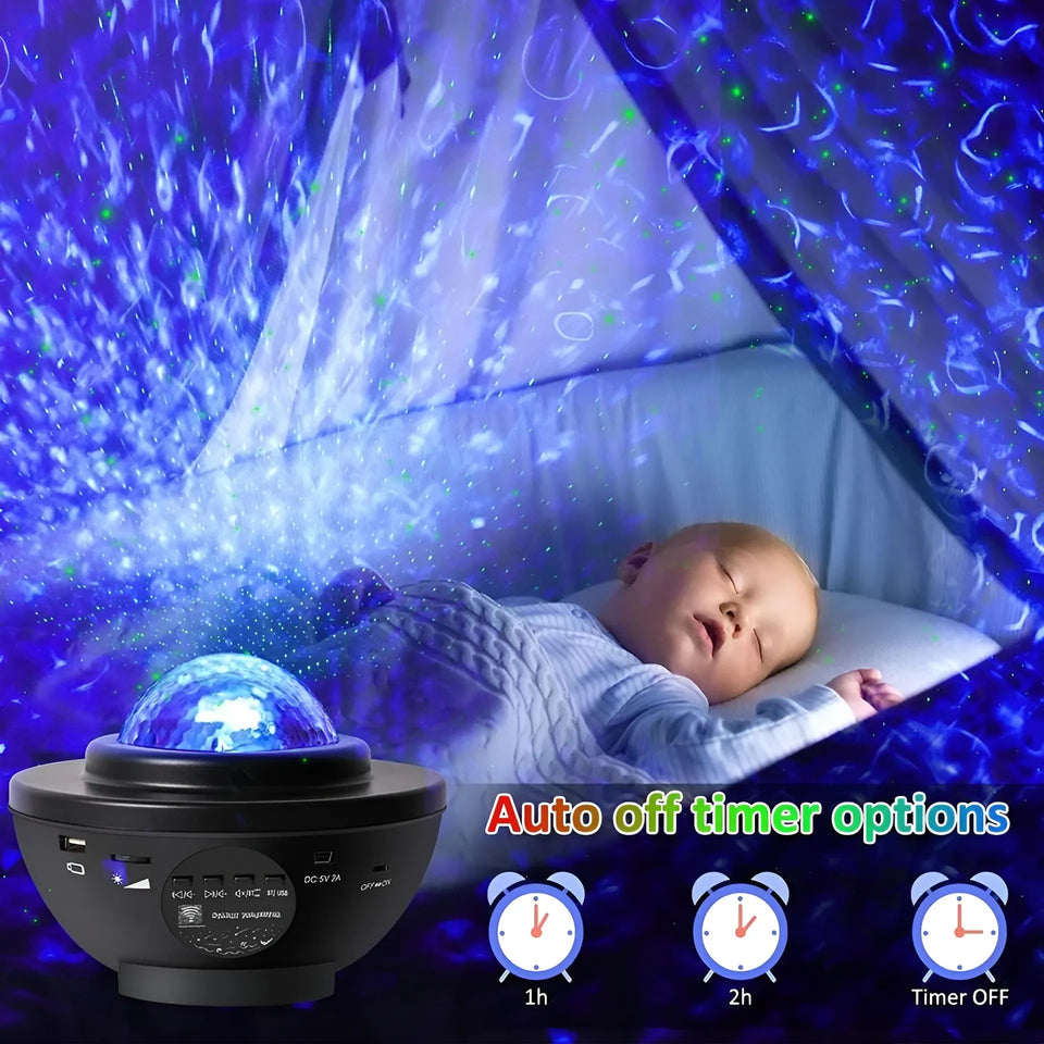 LED Galaxy Starry Sky Projector Night Light with Bluetooth Speaker
