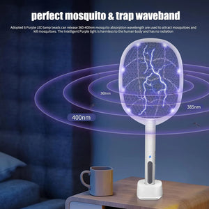 Intelligent Dual-Mode USB Rechargeable Mosquito & Fly Killer Racket