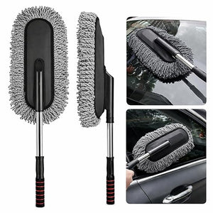 Car Duster Exterior Scratch Free Microfiber Car Cleaning Brush, Extendable Handle Pollen and Dust Brush for Truck, SUV, Vehicles and Home Cleaning