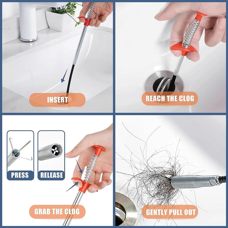 Stainless Steel Sink & Toilet Un-blocker Flexible Tool