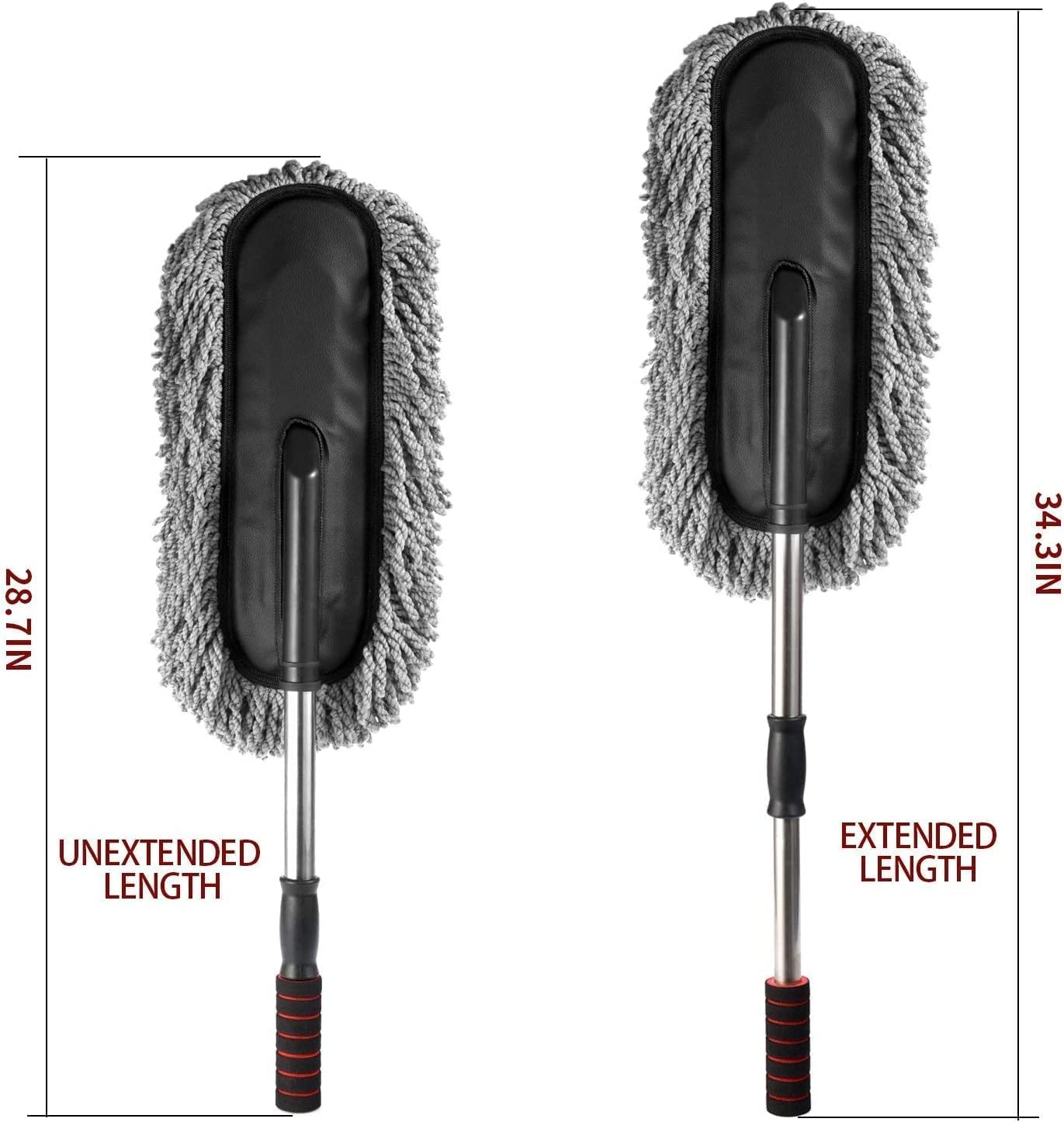Microfiber Extendable Cleaning Mop Car Wash Cleaning Brush Car Duster, Scratch Free Auto Exterior Interior Large Dusting Cleaning Brush