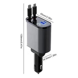 Multi-Port 120W Retractable USB-C Car Charger for Mobile Devices