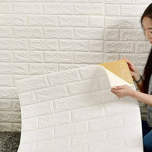 Self Adhesive 3D Wallpaper (Pack of 5) Peel And Stick Wall Panel Living Room Brick Stickers Bedroom Kids Room Brick Paper Home Decor