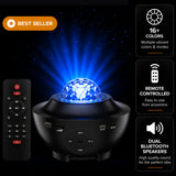 LED Galaxy Starry Sky Projector Night Light with Bluetooth Speaker