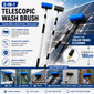 12FT Solar Panel Cleaning Brush with Water Flow | Extendable Telescopic Cleaning Brush