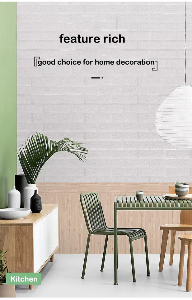 Self Adhesive 3D Wallpaper (Pack of 5) Peel And Stick Wall Panel Living Room Brick Stickers Bedroom Kids Room Brick Paper Home Decor