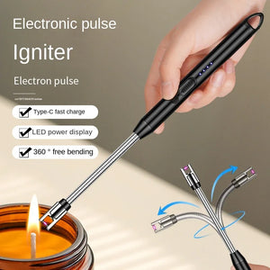 Kitchen USB Electric Arc Lighter Rechargeable Windproof BBQ Flameless Plasma Candle Long Lighters Hose Gas Stove Ignition Gun