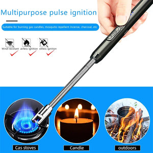 Kitchen USB Electric Arc Lighter Rechargeable Windproof BBQ Flameless Plasma Candle Long Lighters Hose Gas Stove Ignition Gun