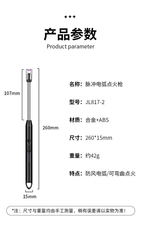 Kitchen USB Electric Arc Lighter Rechargeable Windproof BBQ Flameless Plasma Candle Long Lighters Hose Gas Stove Ignition Gun
