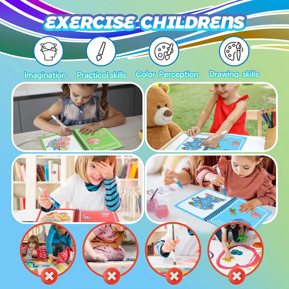 Reusable Water Drawing Book with Magic Pen for Children
