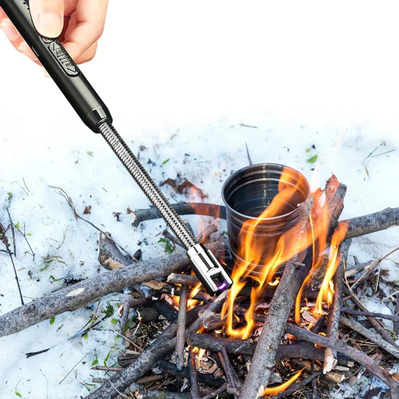 Kitchen USB Electric Arc Lighter Rechargeable Windproof BBQ Flameless Plasma Candle Long Lighters Hose Gas Stove Ignition Gun
