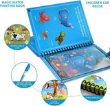 Magic Water Drawing Book for Kids – Reusable Mess-Free Coloring Book with Magic Pen