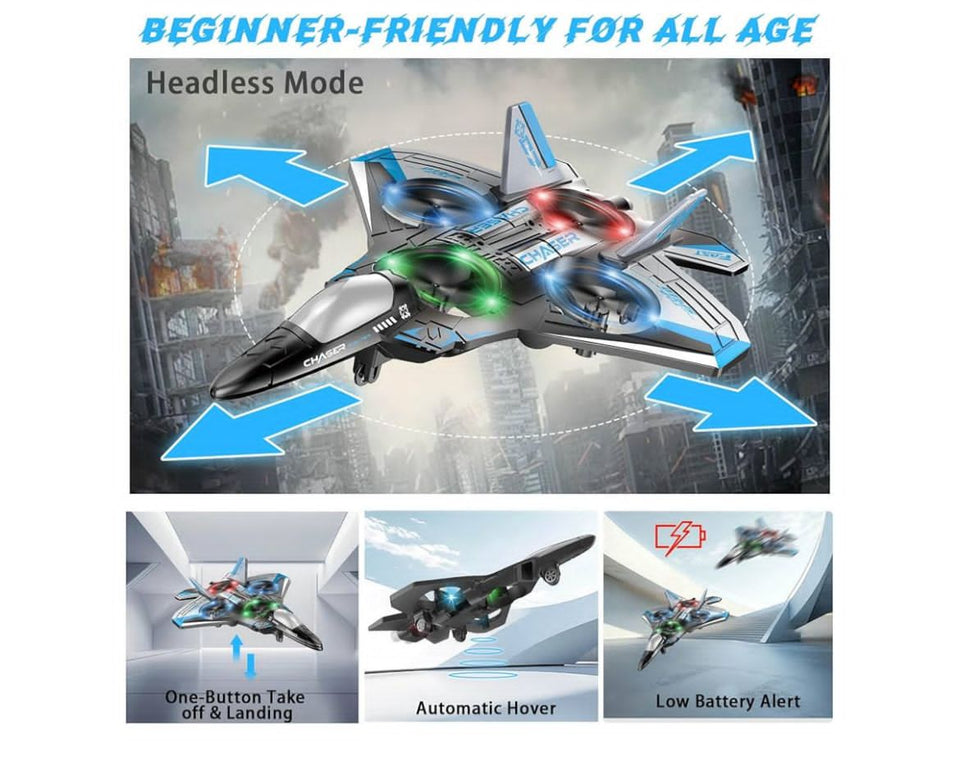 Fighter Jet Remote Control Airplane Toy for Kids I RC Fighter Jet Plane with Lights & Long Range1360 Flip Stunt Roll & Rechargeable Remote Control Aircraft