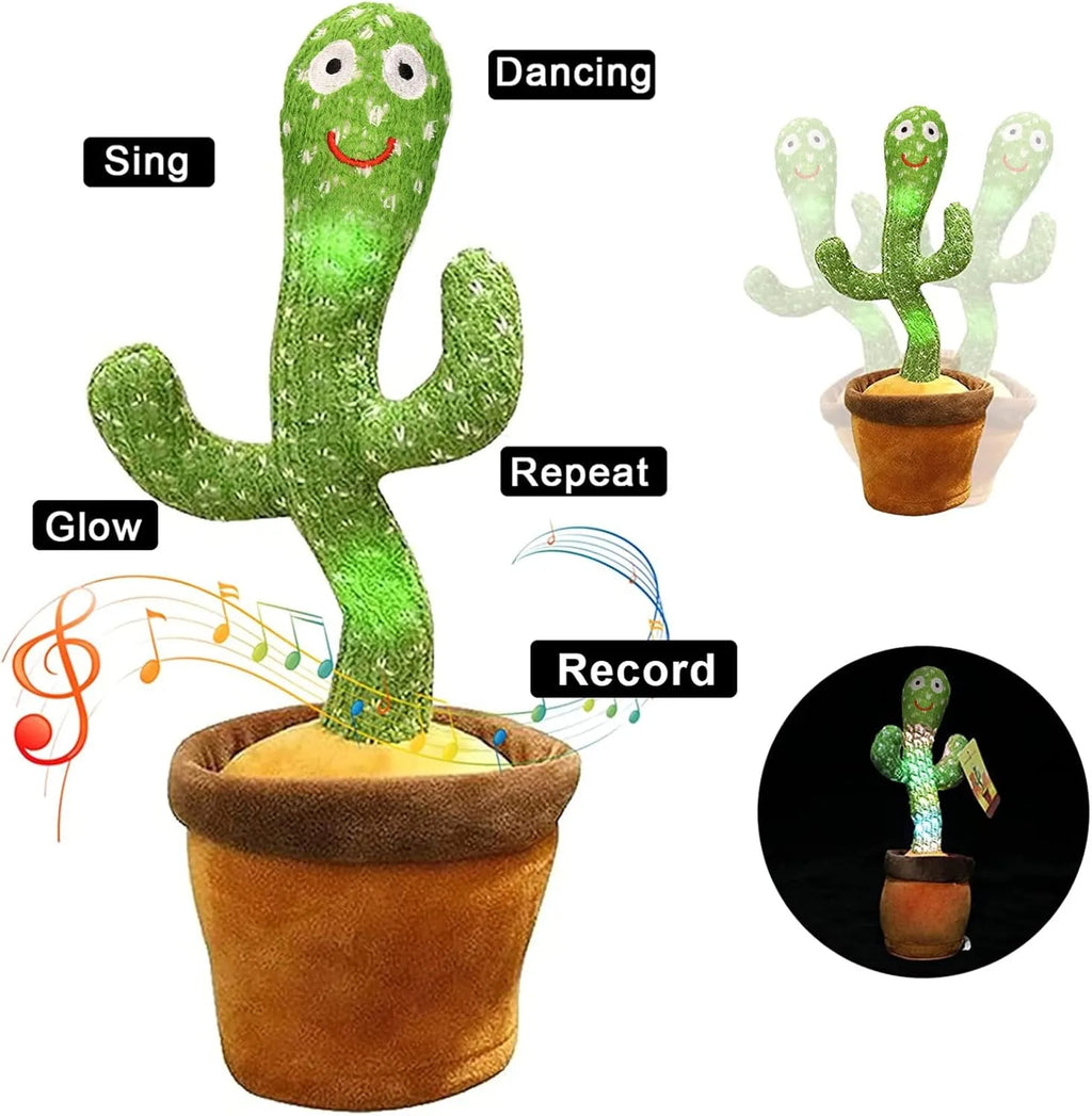 Cute Dancing & Talking Cactus Toy – Singing, Recording & Dancing Plush for Kids