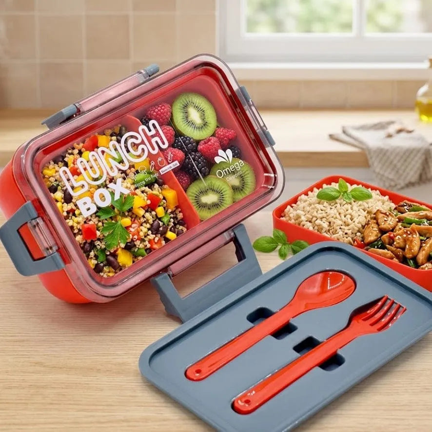 Kendy Lunch Box for School Kids with Spoon and Fork 850ML