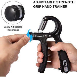 Adjustable Hand Grip Strengthener , 5-60KG Resistance, Compact Portable Grip Trainer for Muscle Fitness
