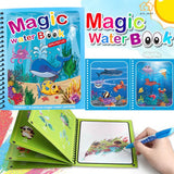 Magic Water Drawing Book for Kids – Reusable Mess-Free Coloring Book with Magic Pen