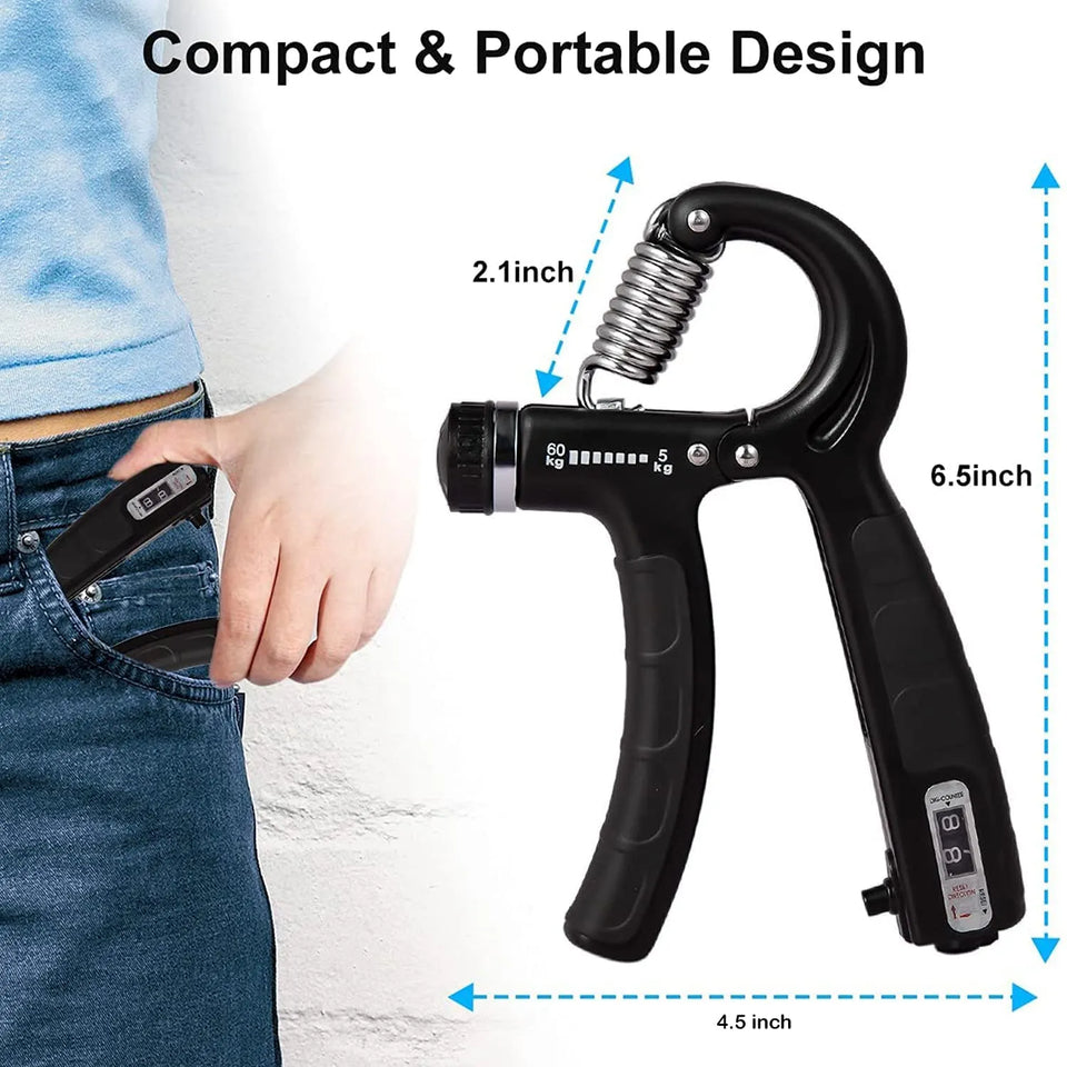 Adjustable Hand Grip Strengthener , 5-60KG Resistance, Compact Portable Grip Trainer for Muscle Fitness