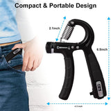 Adjustable Hand Grip Strengthener , 5-60KG Resistance, Compact Portable Grip Trainer for Muscle Fitness