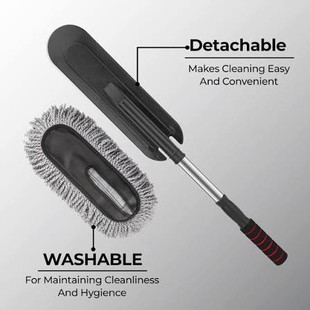 Car Duster Exterior Scratch Free Microfiber Car Cleaning Brush, Extendable Handle Pollen and Dust Brush for Truck, SUV, Vehicles and Home Cleaning