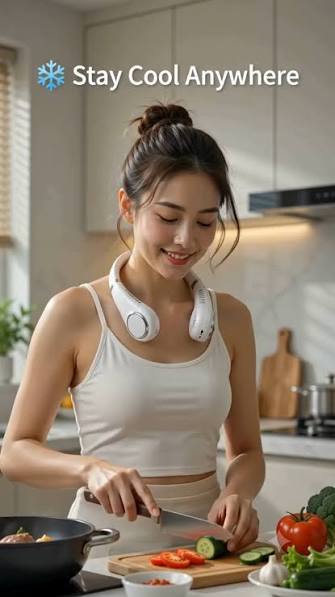 Portable Bladeless Neck Fan - Rechargeable USB Cooling Fan for Outdoor Sports, Home, Office, and Travel Hands-free Cooling