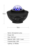 LED Galaxy Starry Sky Projector Night Light with Bluetooth Speaker