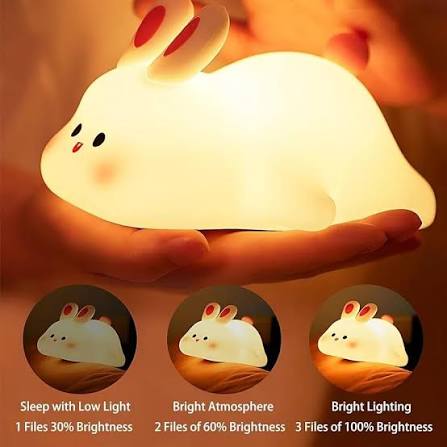 Silicone Bunny Night Light & Rechargeable Cute Rabbit Lamp