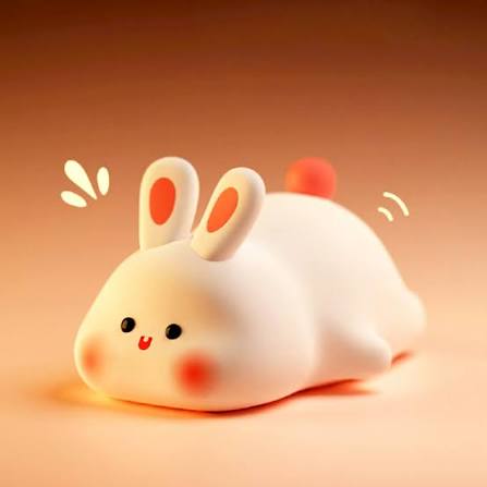 Silicone Bunny Night Light & Rechargeable Cute Rabbit Lamp