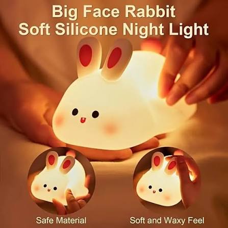 Silicone Bunny Night Light & Rechargeable Cute Rabbit Lamp