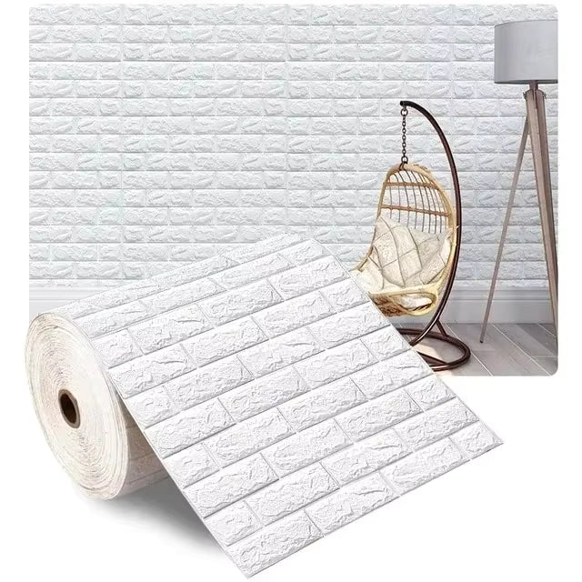 Self Adhesive 3D Wallpaper (Pack of 5) Peel And Stick Wall Panel Living Room Brick Stickers Bedroom Kids Room Brick Paper Home Decor