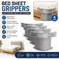 4PCS Adjustable Bed Sheet Grippers – Non-Slip Mattress Sheet Holder Clips | Keeps Fitted Sheets Tight & Wrinkle-Free