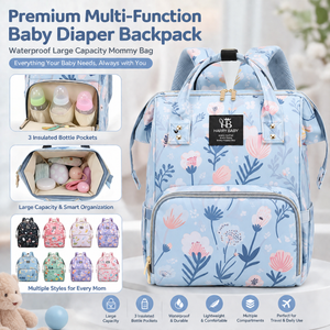 Luxury Multi-Function Baby Diaper Backpack – Large Capacity Waterproof Mummy Bag for Travel & Baby Care