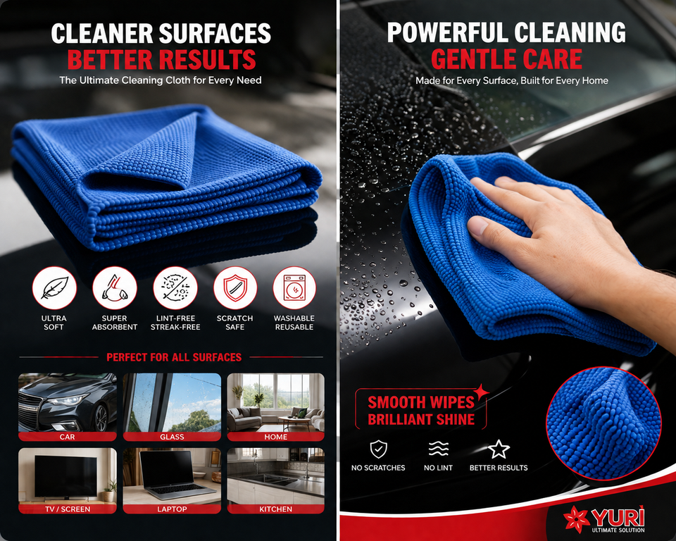 Premium Microfiber Car & Home Cleaning Cloth | Ultra Soft & Scratch-Free