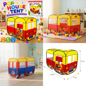 Luxury Bus Style Kids Play Tent | Foldable Playhouse for Boys & Girls