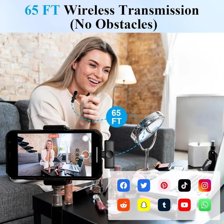 BOYA BY-F10 2.4GHz Wireless Lavalier Microphone – Noise Cancelling, Plug & Play, 50M Range