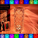 16-Color Crystal Diamond LED Table Lamp – Touch & Remote Control | Rechargeable