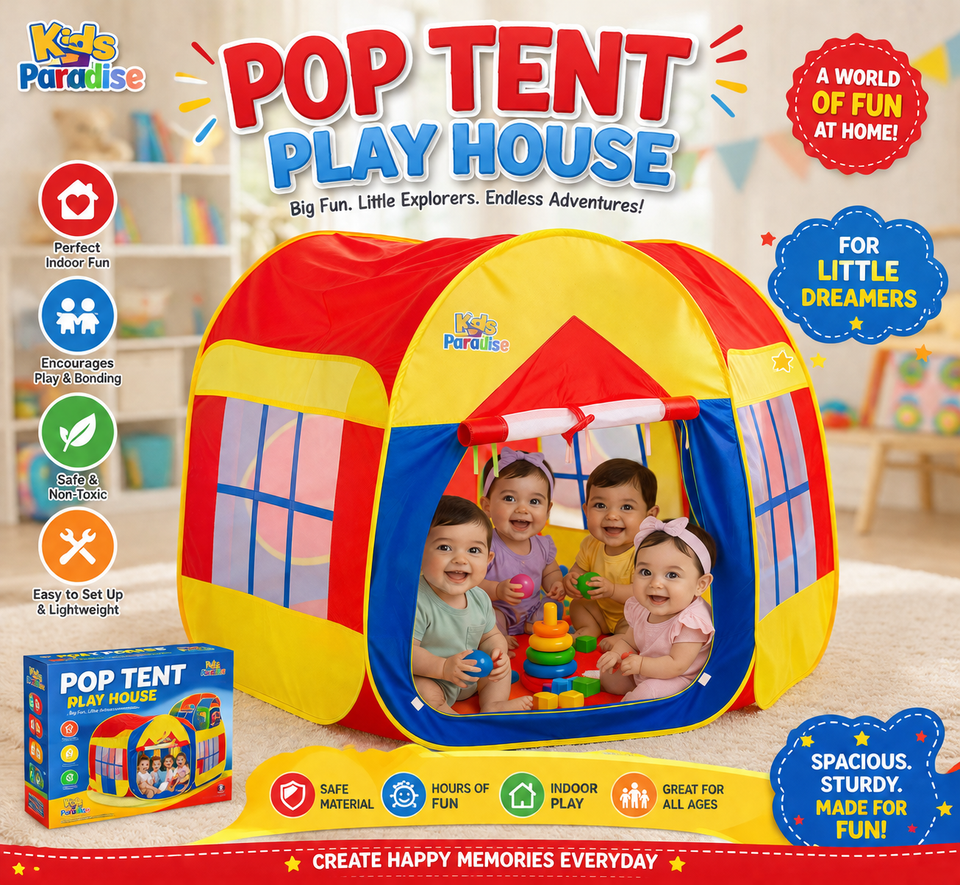 Premium Kids Pop-Up Play Tent | Foldable Indoor & Outdoor Playhouse